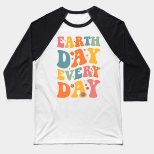 Earth Day Every Day Retro Vintage Sunset Happy Earth Day Baseball T-Shirt